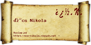 Ács Nikola névjegykártya